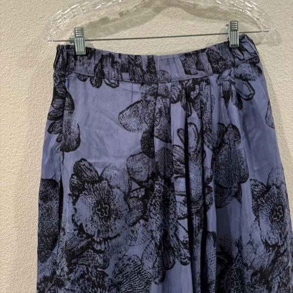 Anthropologie Blue Floral A-Line Skirt - Picture 11 of 16